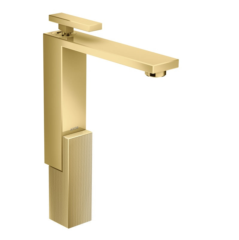 Axor Edge 1-Hole Faucet 280 Diamond Cut in Polished Gold Optic, 1.2 gpm