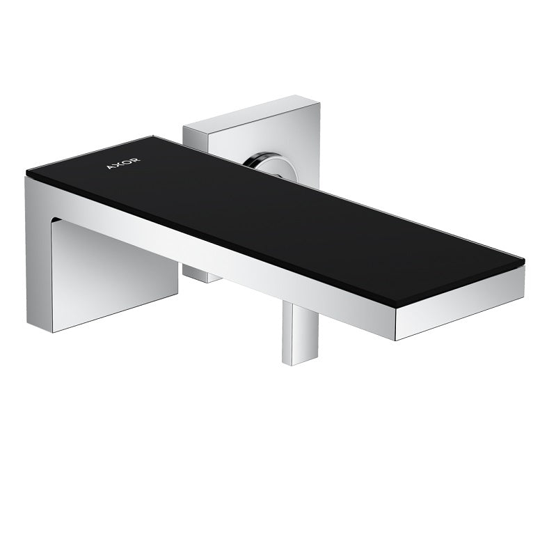Axor MyEdition Wall Mount 1-Hdl Faucet Trim in Chrome/Black Glass, 1.2 gpm
