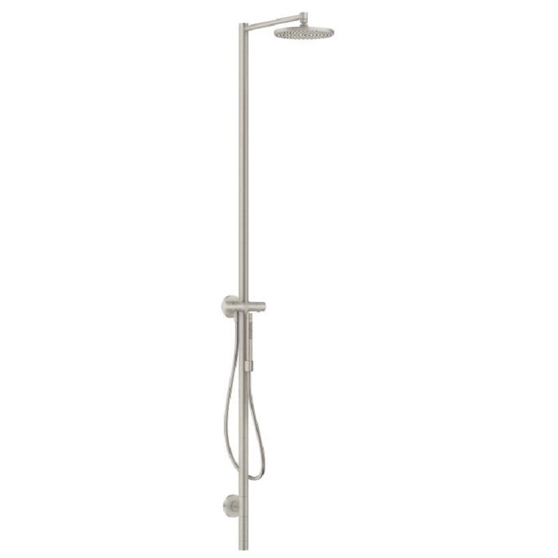 Axor Starck Showerpipe 240 1-Jet in Steel Optic, 1.75 gpm