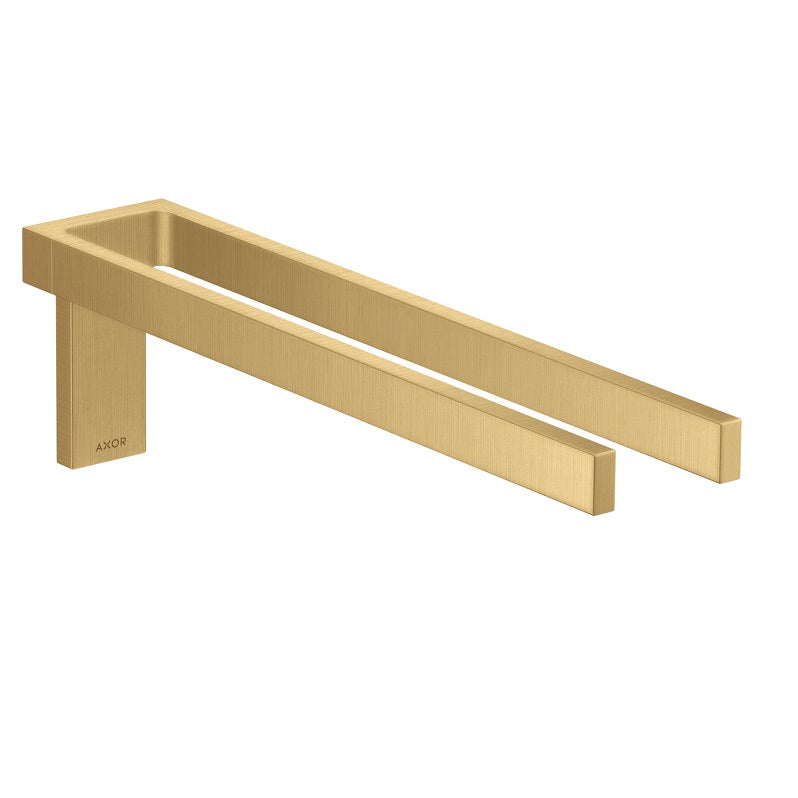 Axor Universal Rectangular Towel Holder Twin-Holder in Brushed Gold Optic