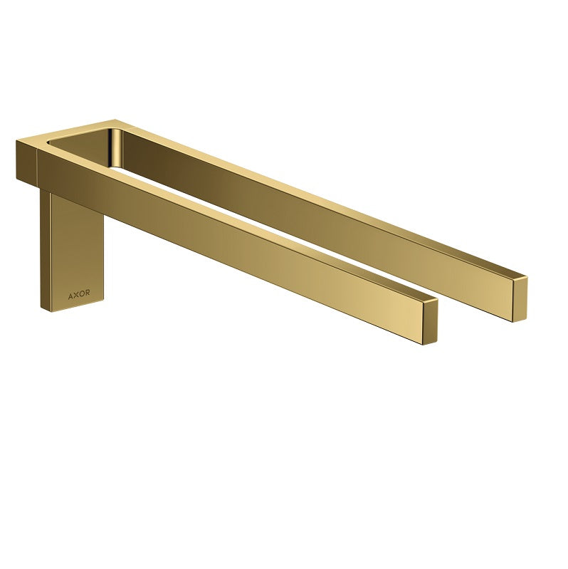 Axor Universal Rectangular Towel Holder Twin-Holder in Polished Gold Optic