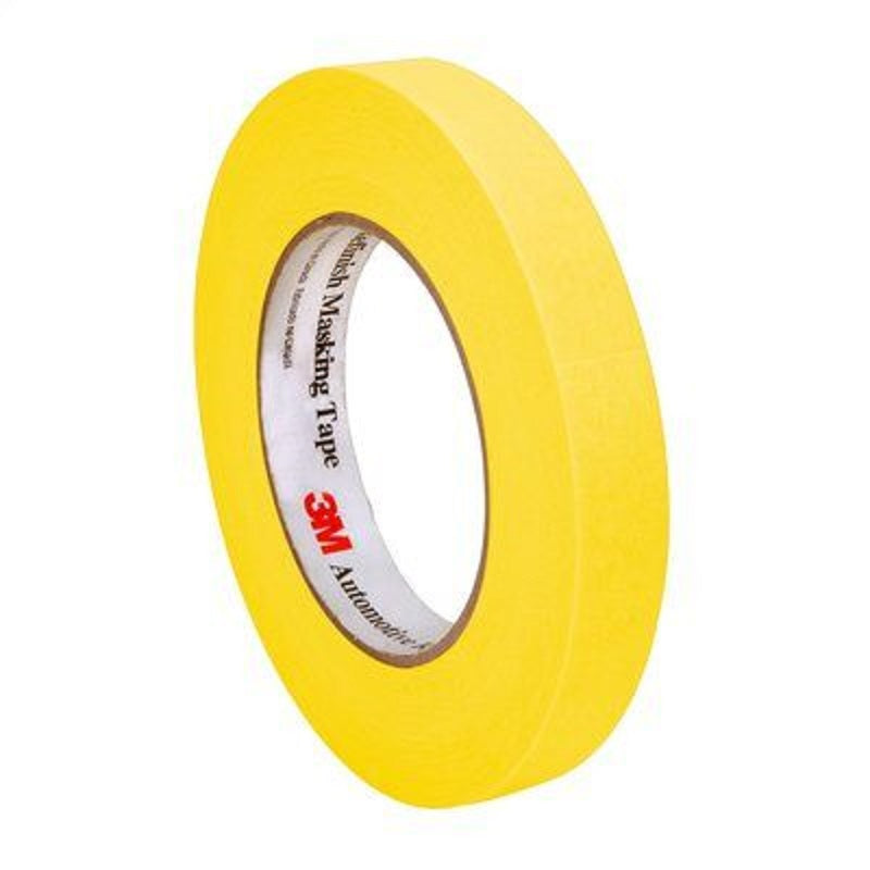3M .71"x180 ft Automotive Refinish Yellow Masking Tape Roll