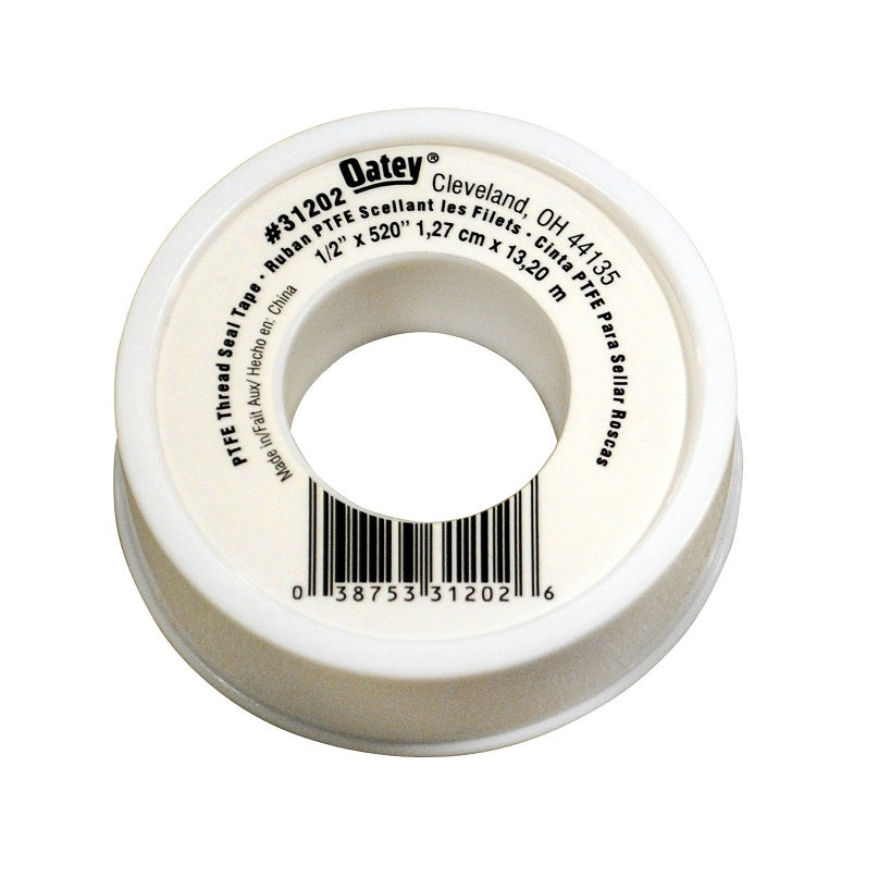 Thread Seal Tape 1/2"X520" 3 mil Teflon General Purpose White