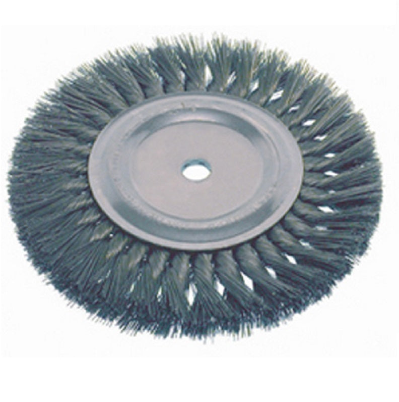 Wheel Brush 3" Diameter Knot Wire .014" Stainless Steel Wire 3/8" Arbor Hole
