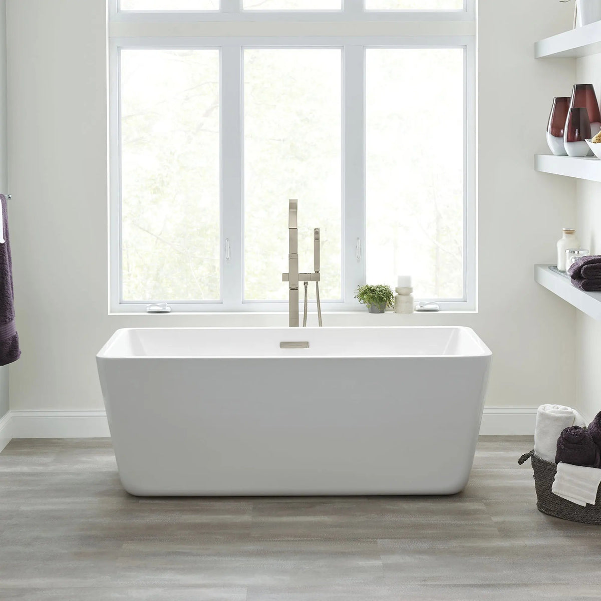 Freestanding Tub Overflow Cover & Drain Kit in Brushed Nickel