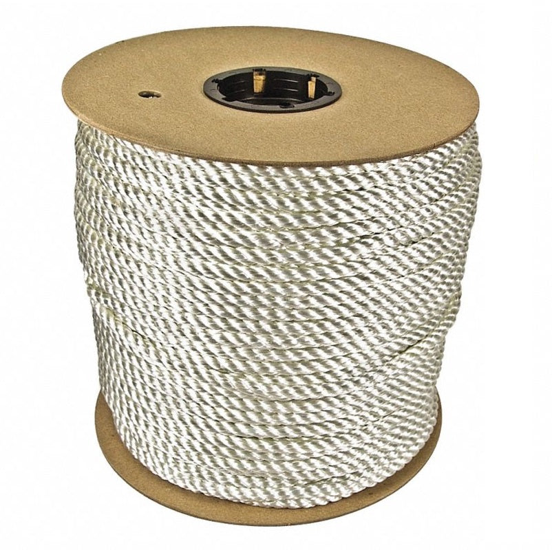 Rope 3/8"X600' Reel 3-Strand Twisted Nylon White