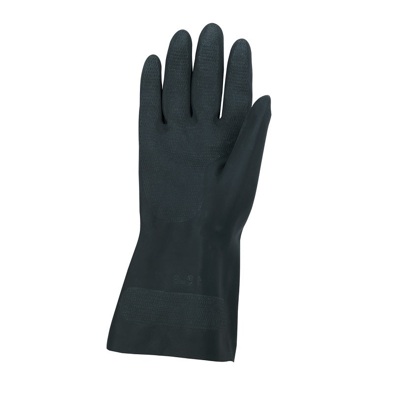 Black 12" Black Flock Lined Neoprene Glove Size 9