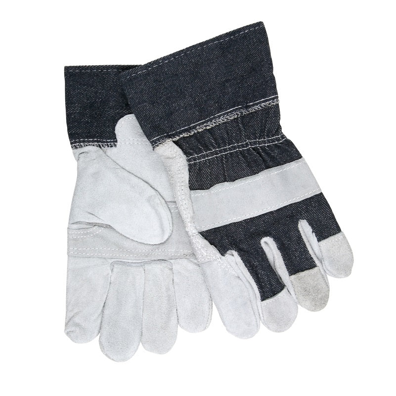 Economy Leather Patch Palm Large Glove w/2-1/2" Denim Cuff