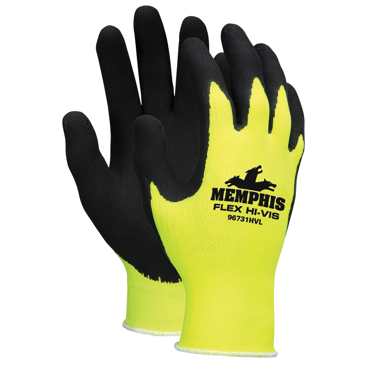 Memphis Flex Hi-Vis Glove in Yellow & Black Size Small