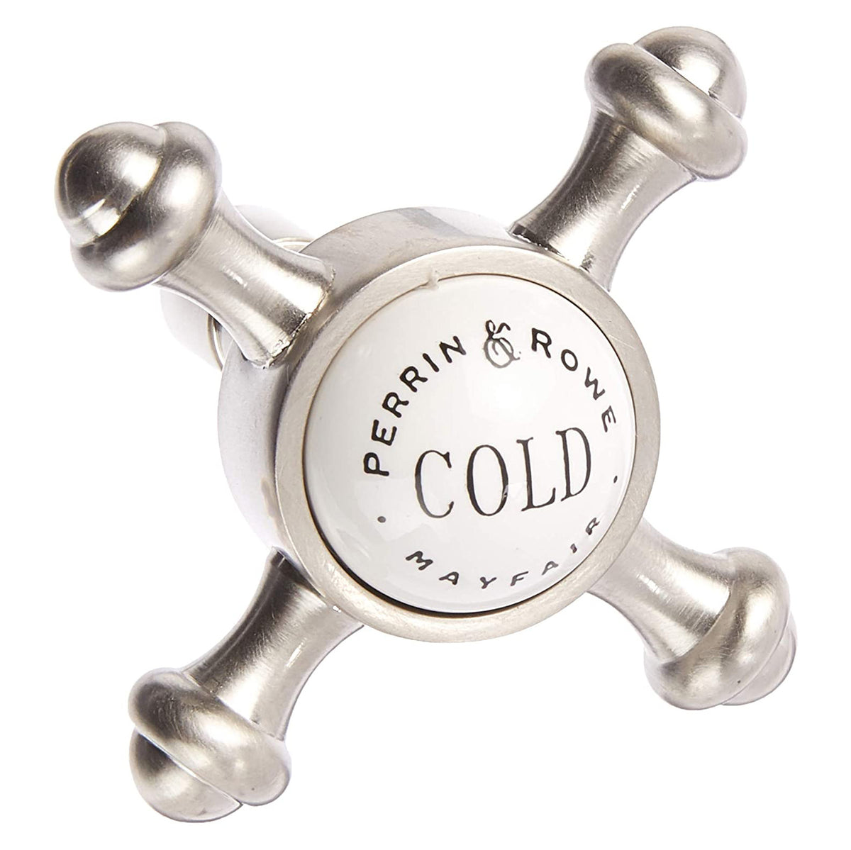 HANDLE 9.01797C-STN COLD CROSS W/DOMED PORCELAIN INSERT