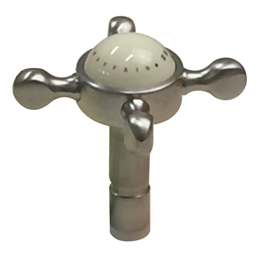 Perrin & Rowe 3/4" White Porcelain Cross Handle in Satin Nickel