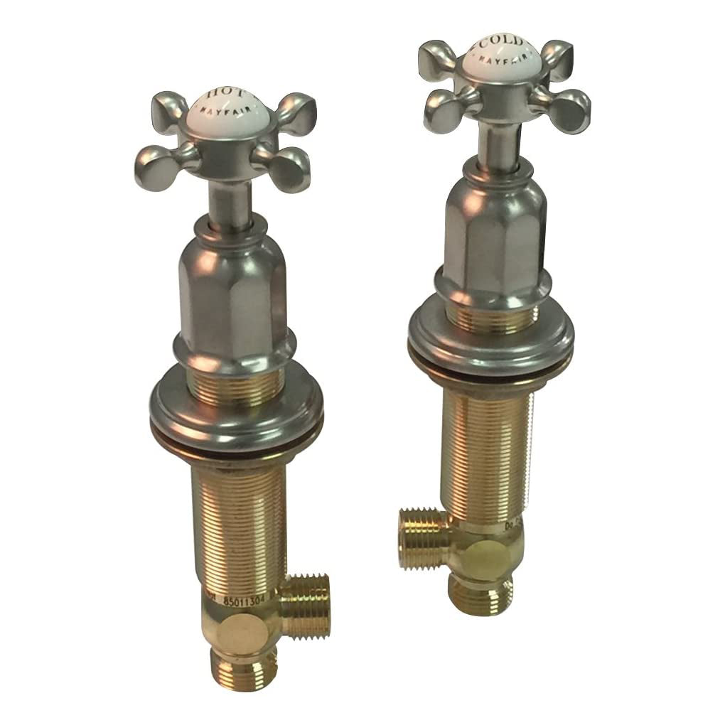 Perrin & Rowe Edwardian Deck Mounted Sidevalves In Satin Nickel