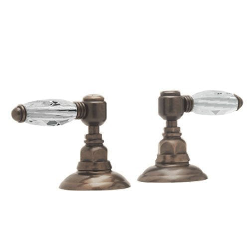 Country Bath Deck Mounted Sidevalves Hot And Cold In Tuscan Brass
