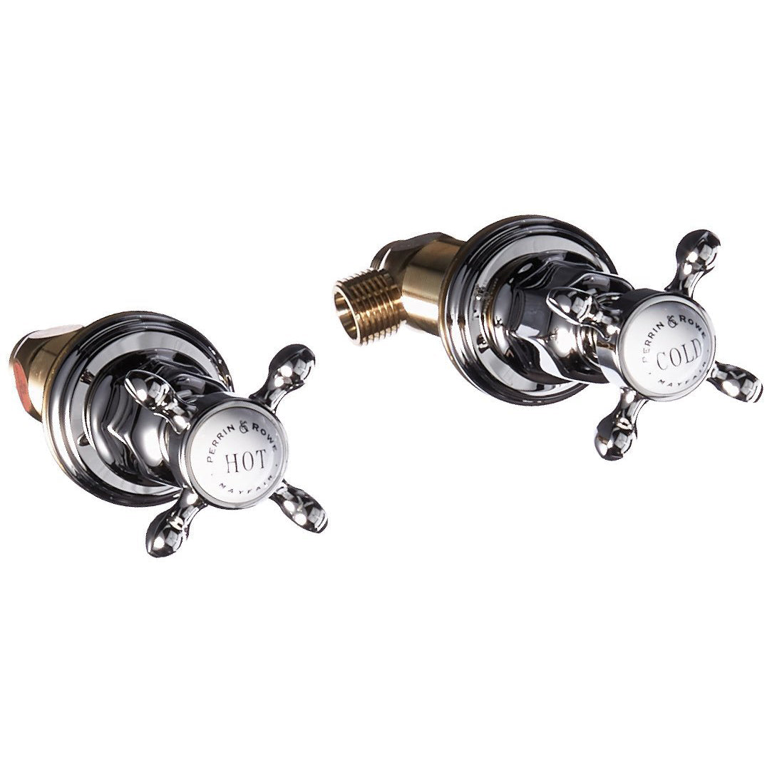 Perrin & Rowe Edwardian Deck Mounted Sidevalves In Polished Nickel