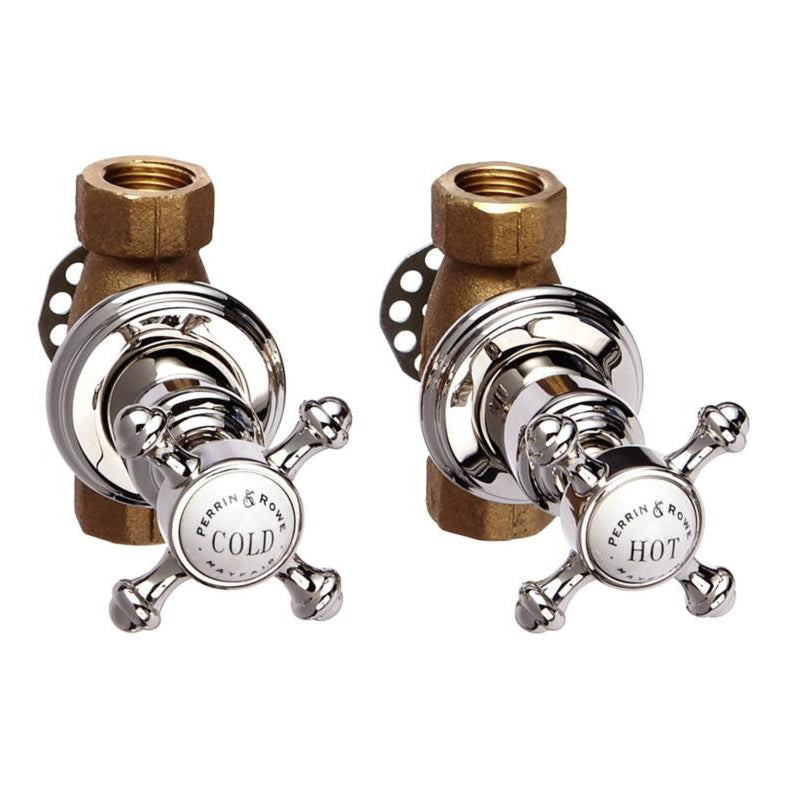Perrin & Rowe Georgian Era Wall Mounted Valve In Satin Nickel