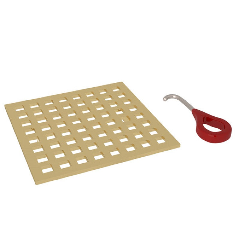 Spa Shower Matrix Decorative Drain Cover in Unlacquered Brass