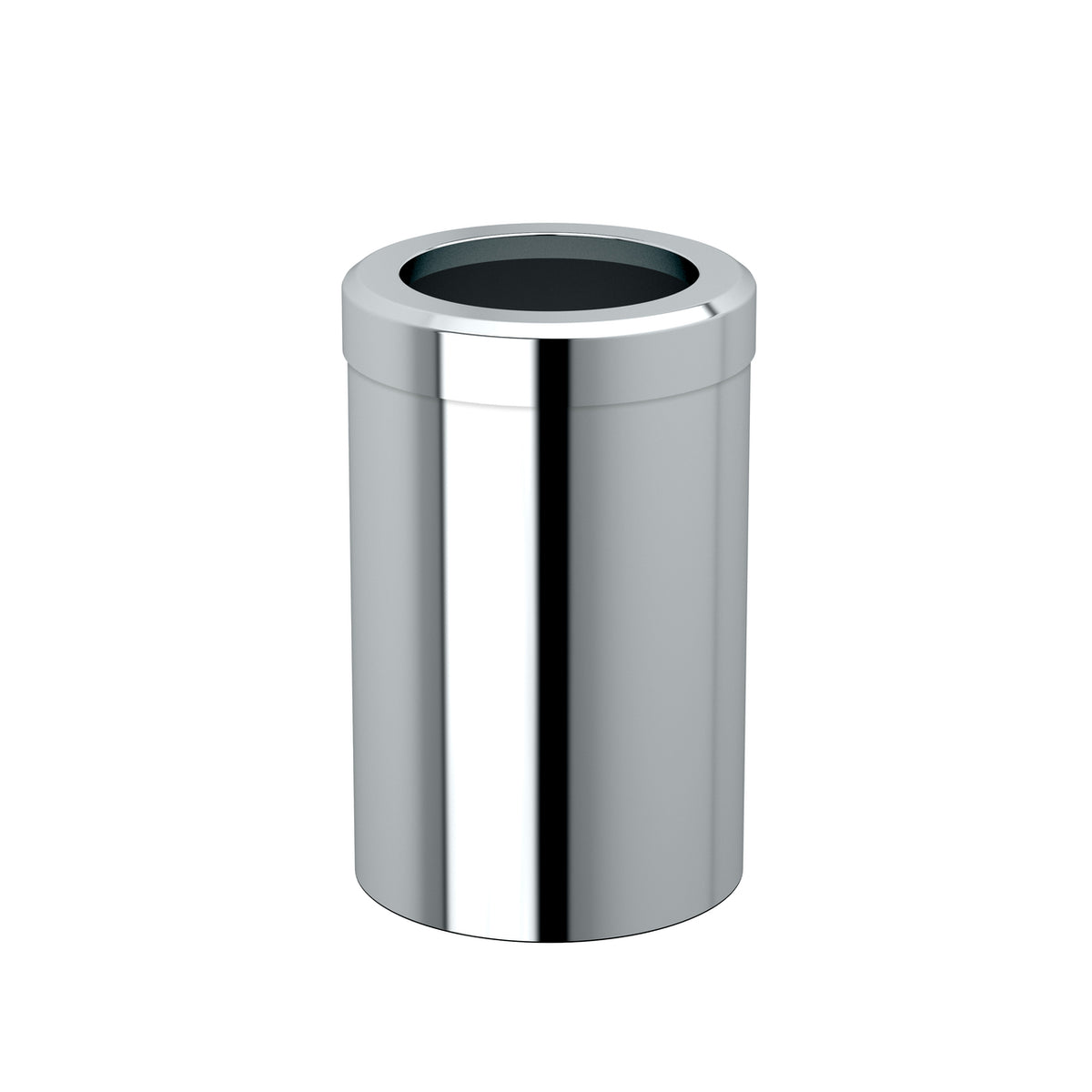 Round Modern Waste Basket in Chrome