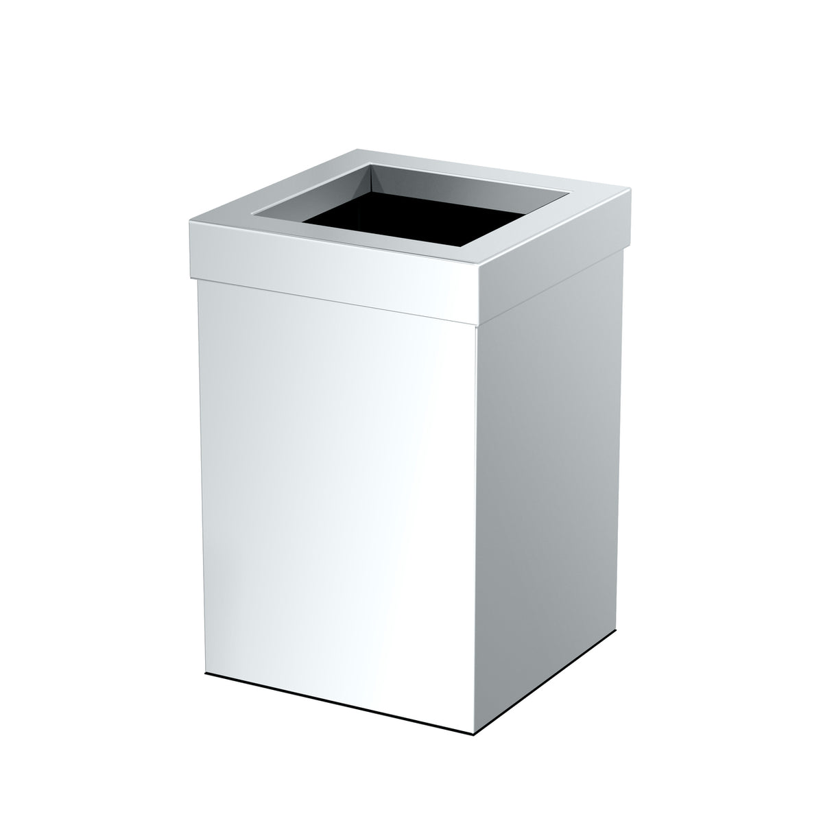 Square Modern Waste Basket in Chrome
