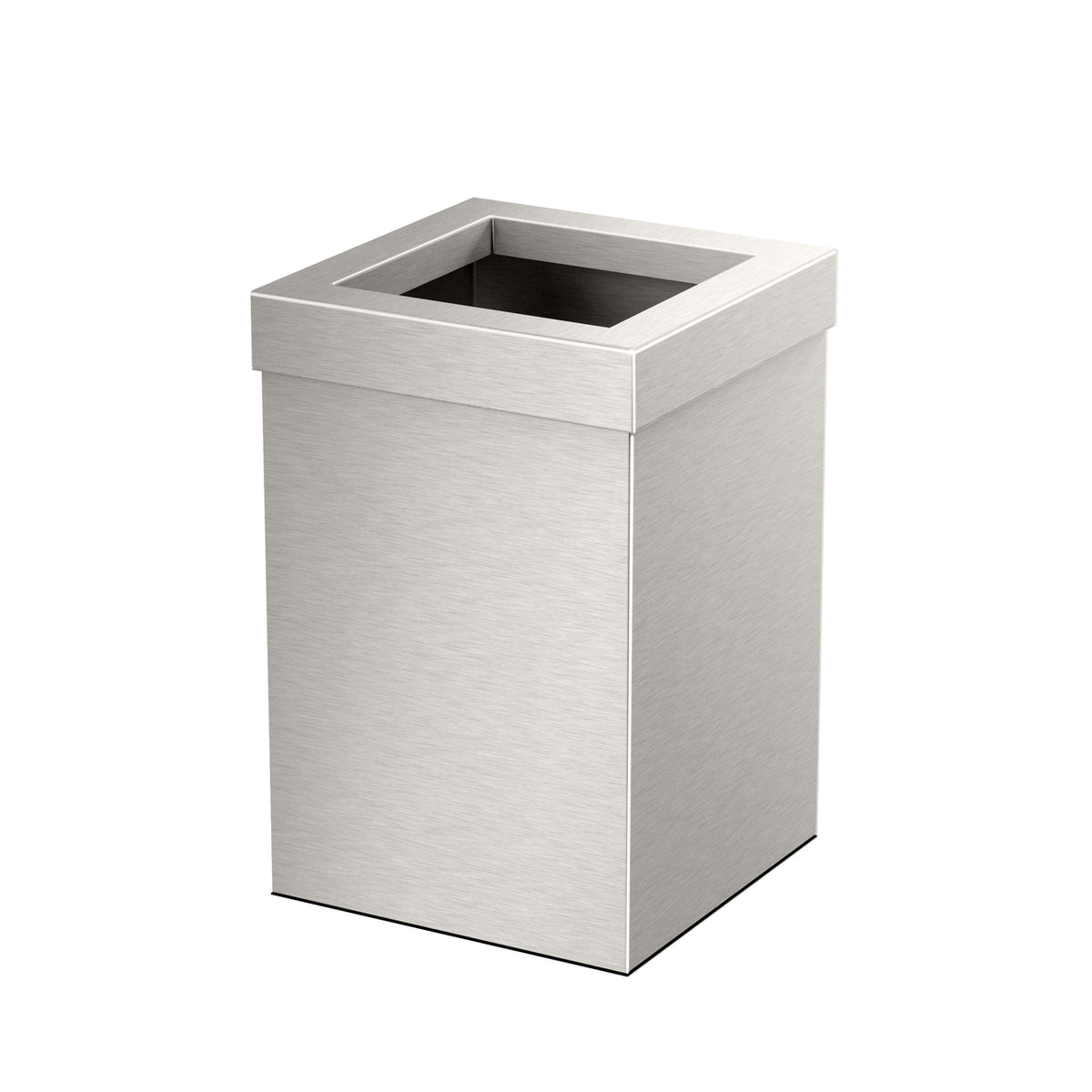 Square Modern Waste Basket in Satin Nickel