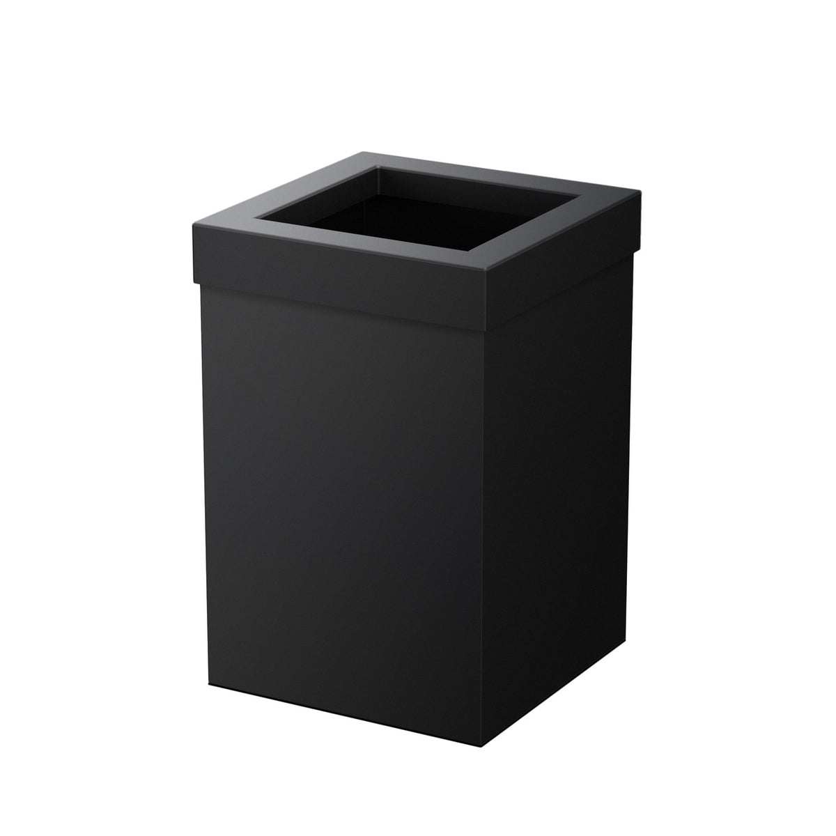 Square Modern Waste Basket in Matte Black
