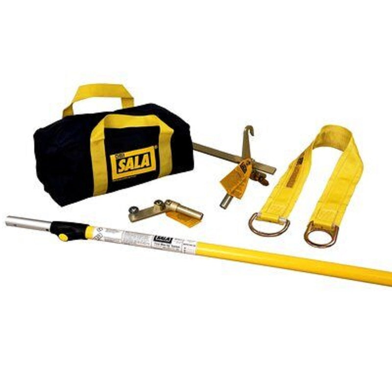 DBI Sala First-Man-Up Remote Anchoring System with 6' to 12' Pole, Tie-Off Adapter & Snap Hook Installation/Removal Tool, 3' Tie-Off Adapter & Carrying Bag
