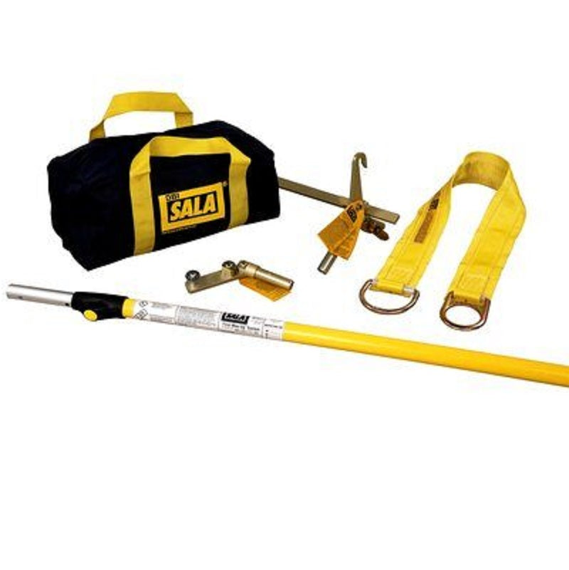 DBI Sala First-Man-Up Remote Anchoring System with 8' to 16' Pole, Tie-Off Adapter & Snap Hook Installation/Removal Tool, 3' Tie-Off Adapter & Carrying Bag