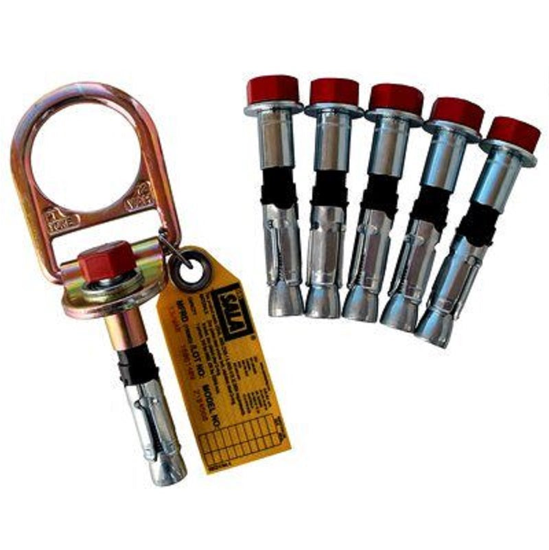 DBI Sala Concrete D-Ring Anchor Swiveling with 5 Extra Bolts for 11/16", 18/mm or 3/4" Hole