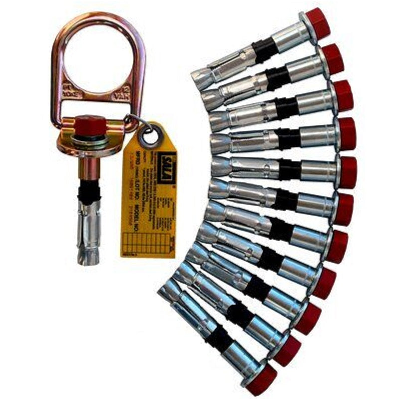 DBI Sala Concrete D-Ring Anchor Swiveling with 11 Extra Bolts for 11/16", 18/mm or 3/4" Hole