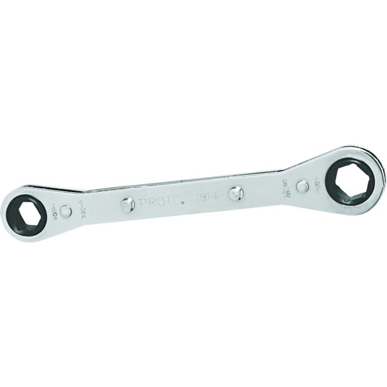 Double Box Wrench 1/4"X5/16" Ratcheting 6 Point Full Polish