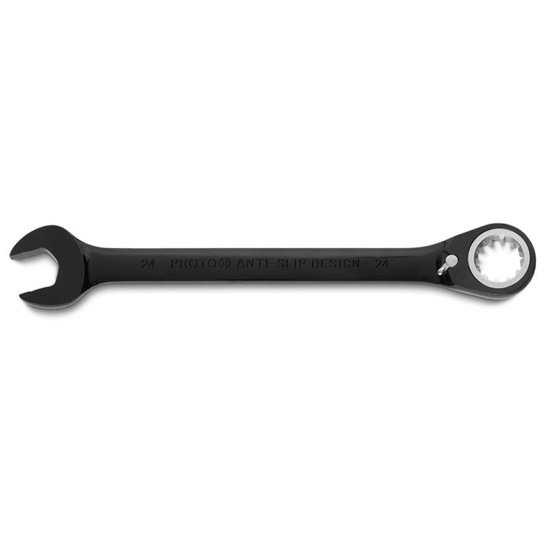 Combination Wrench 1-1/4" Reversible Ratcheting Spline Black Chrome