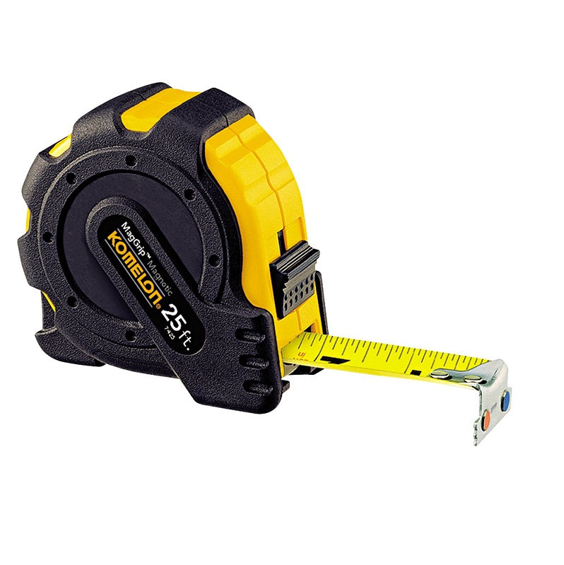 Tape 1"X25' Yellow Case with Magnetic Hook Rubber Jacketed Nylon Case