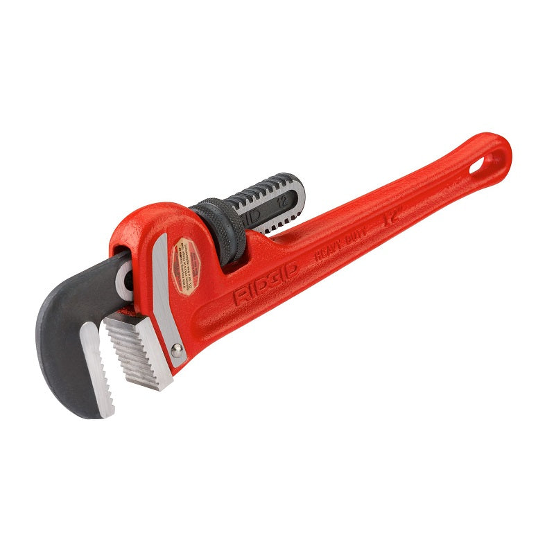 Heavy-Duty Straight Pipe Wrench 12" 2" Pipe Capacity Model 12