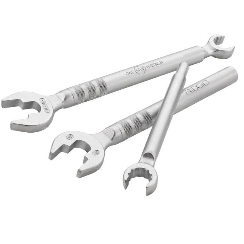 One-Stop Wrench Compound 2-in-1 Tool 9/16", 15/16", 3/8" for Angle & Straight Stops Model 342