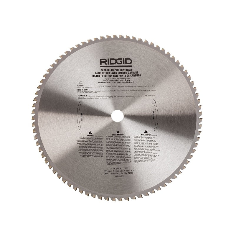 Saw Blade 14" 80 Tooth Carbide-Tipped for Dry Cut Saws