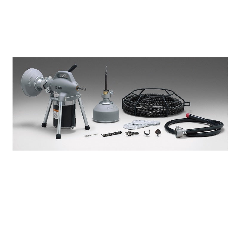 Drain Cleaning Machine with 2 Adapters & Cable Kit Model K-50-8