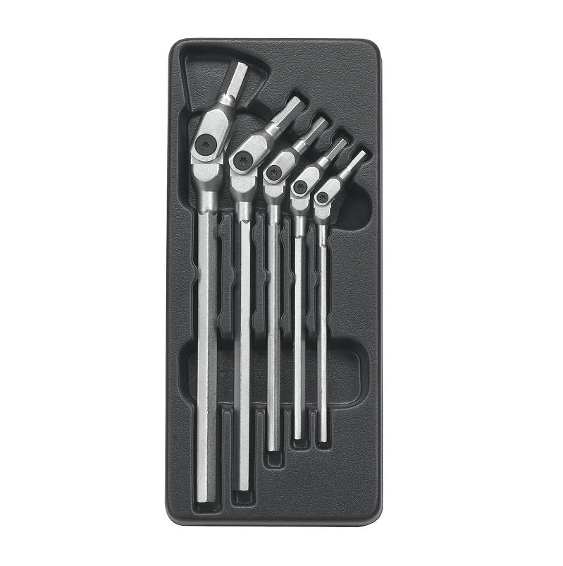 Key Set 5-Pc Hex SAE Flexible Chrome