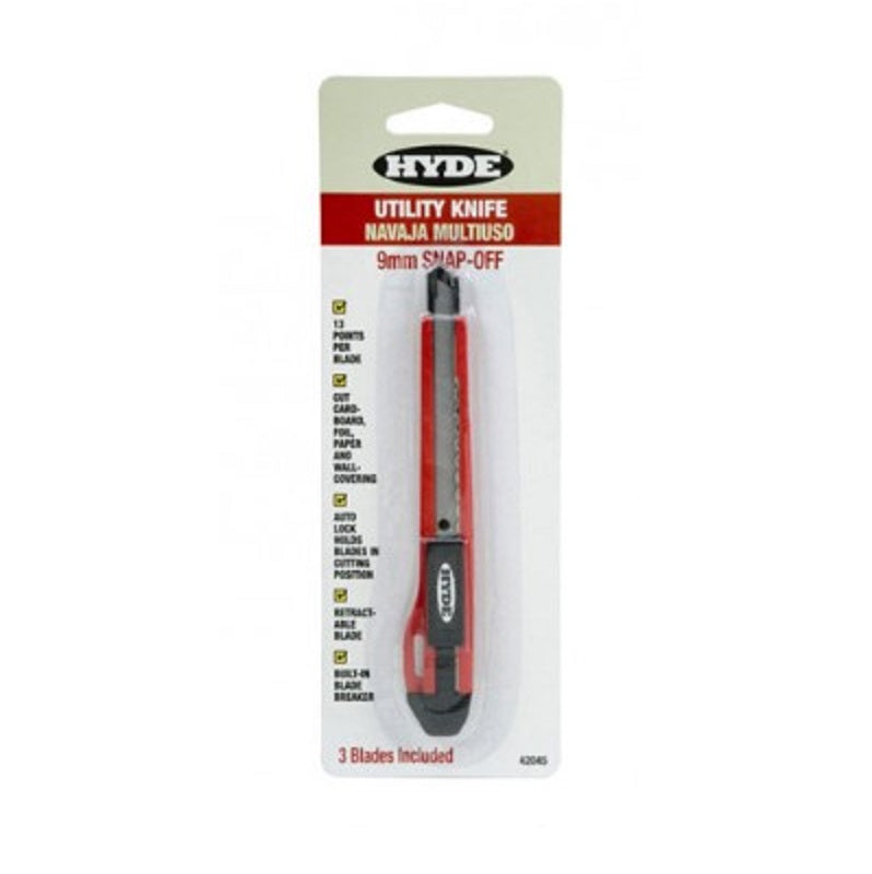 Knife 9mm Snap-Off Blade Utility 13 Points with 3 Blades