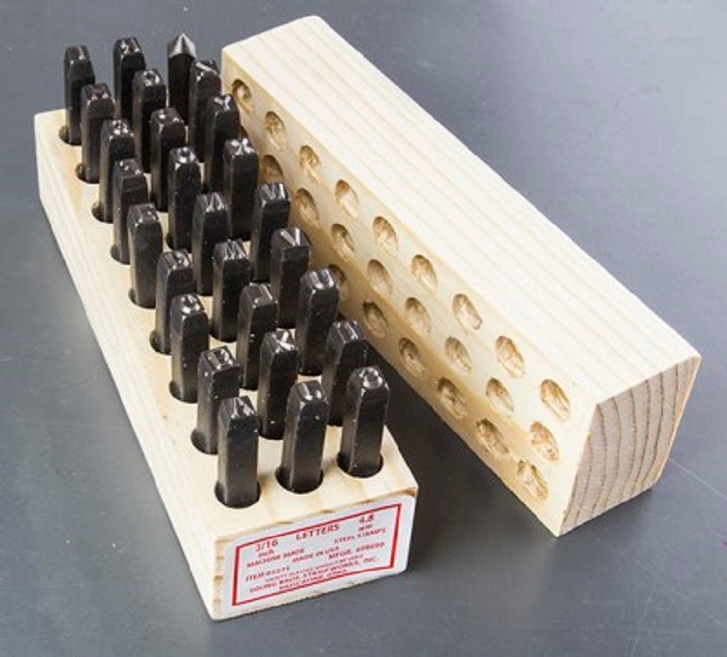 Steel Stamps 3/16" Letters (27 pcs) Machine Cut