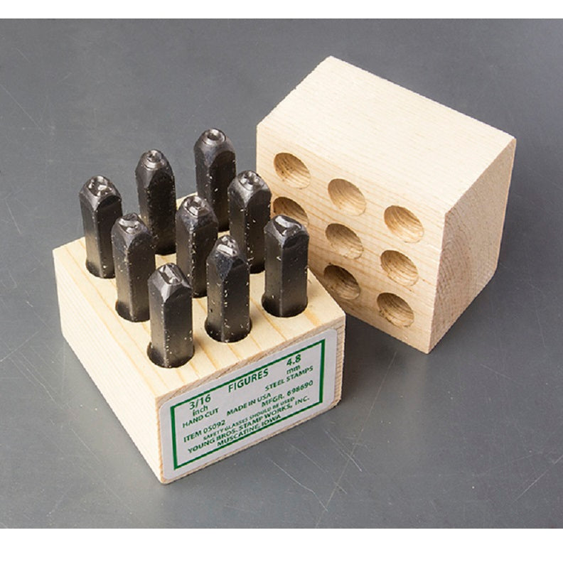 Steel Stamps 1/4" Figures Numbers Only (9 pcs) Hand Cut