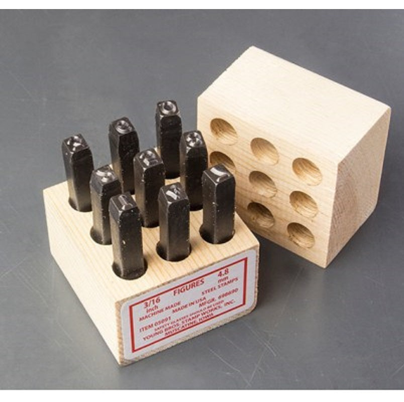 Steel Stamps 3/8" Figures Numbers Only (9 pcs) Machine Cut
