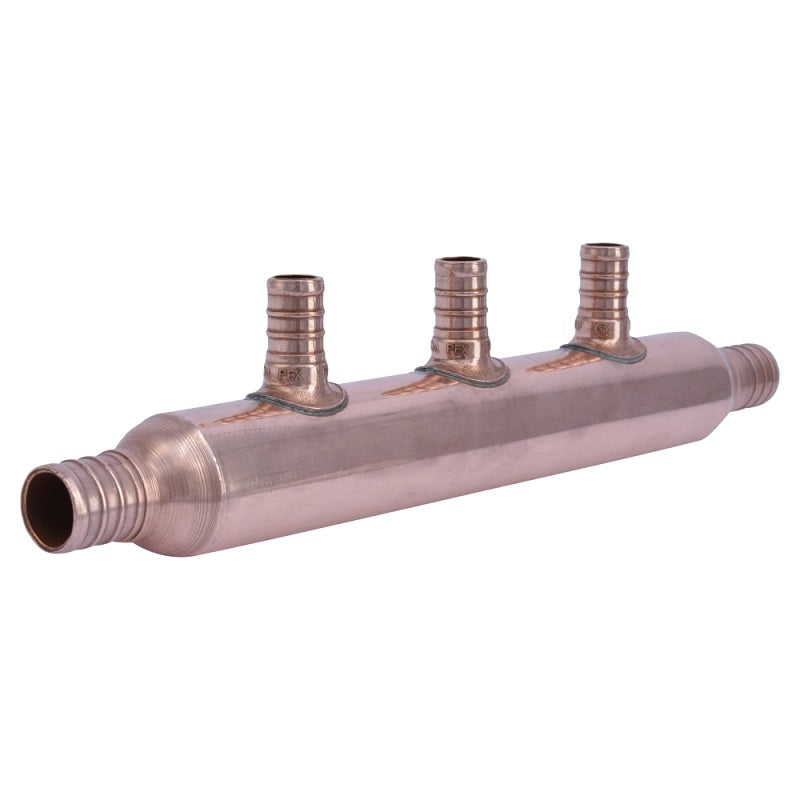 MANIFOLD 3/4 3-PORT COPPER 22784 OPEN 1" TRUNK 1/2 BRANCHES