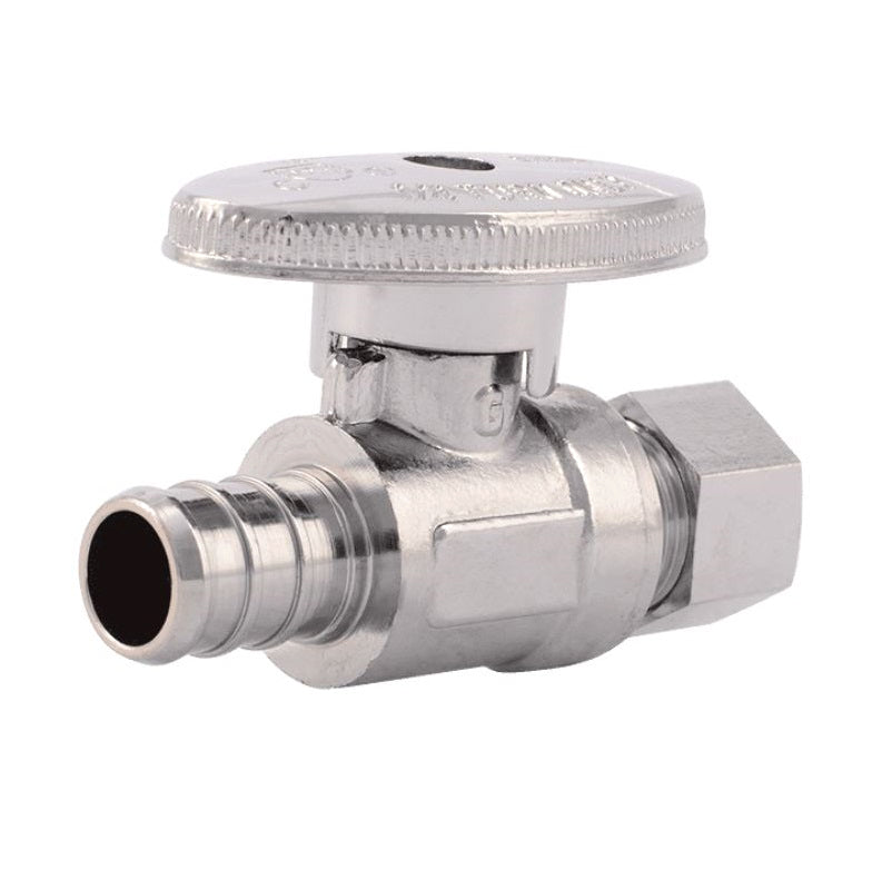 Straight Stop 1/2"X3/8" Brass 1/4 Turn BARBXCMP Lead Free