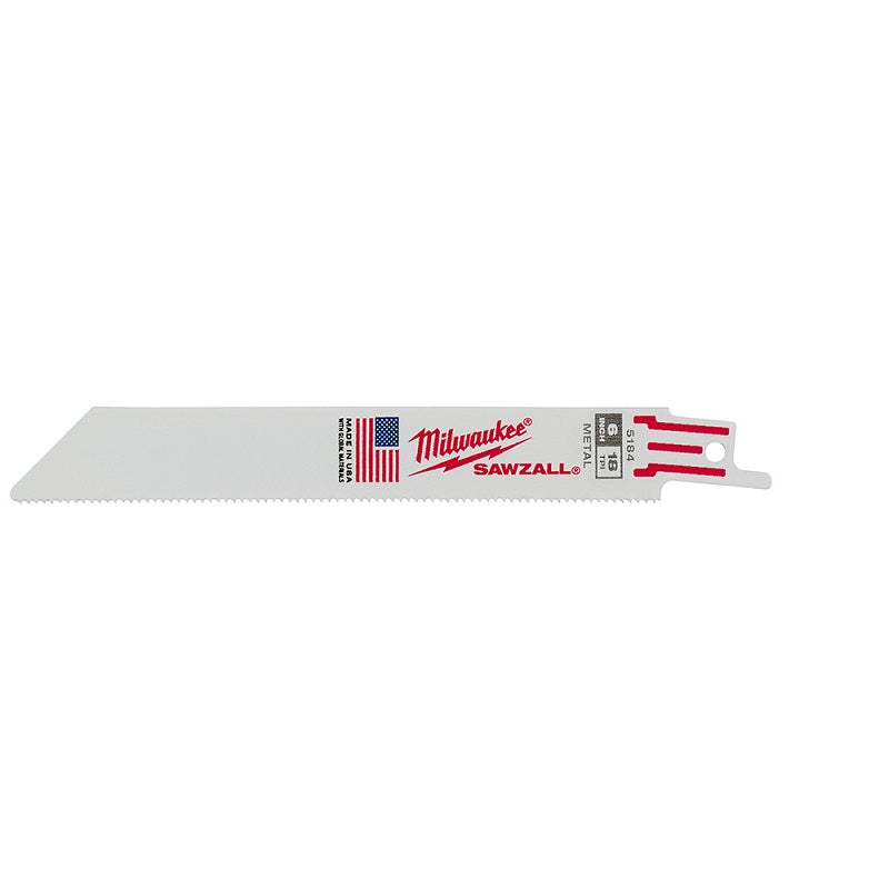Reciprocating Saw Blade (Sawzall) 6" 18T 5 Per Pack
