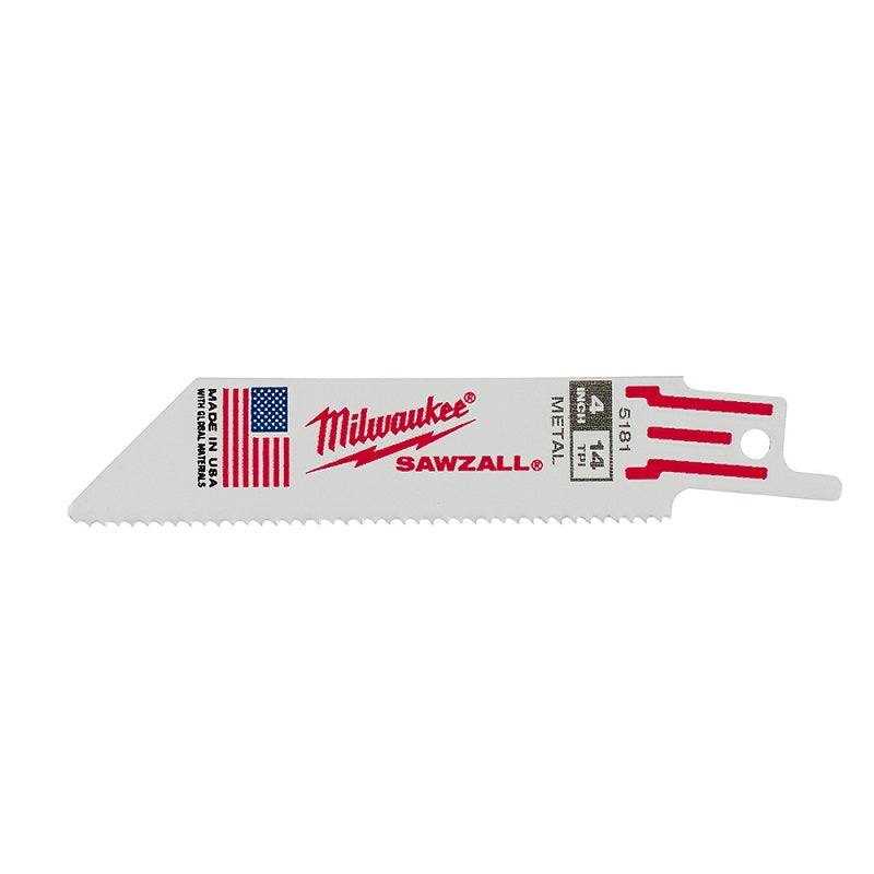 Reciprocating Saw Blade (Sawzall) 4" 14T 5 Per Pack