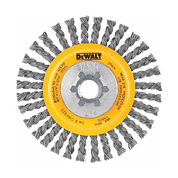 Wheel Brush 4" Diameter Knot Wire .020" Wire 5/8"-11 Arbor Hole