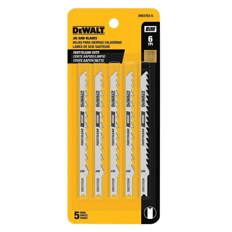 Jigsaw Blade 6T 4" Cobalt DW3703-5 5 Per Pack