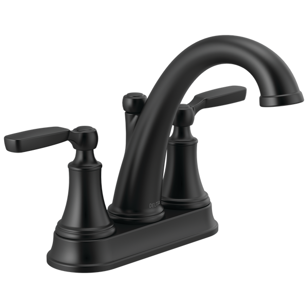 Woodhurst Centerset Lav Faucet w/Metal Pop-Up in Matte Black