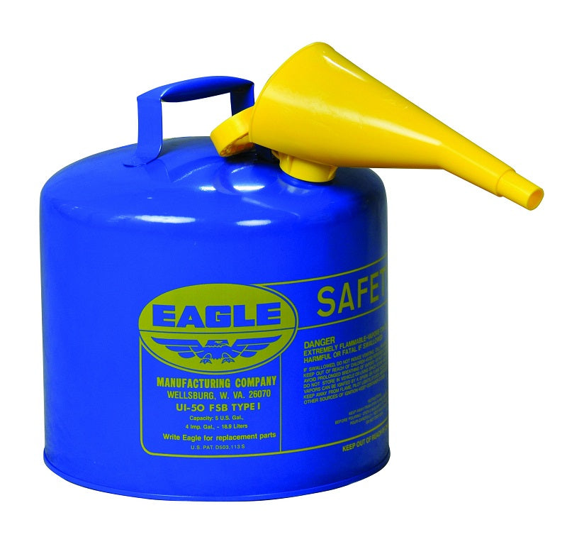 KEROSENE CAN 5 GAL BLUE UI50-FSB W/F-15 HDPE FUNNEL