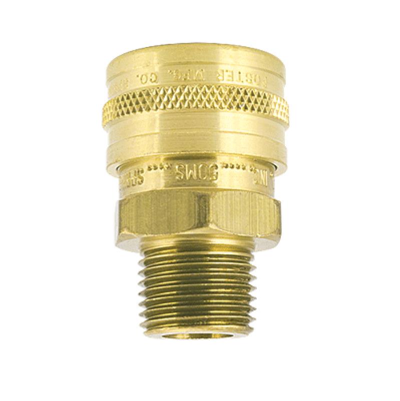 SOCKET 1/4X1/4 MPT BRASS - 25MS STRAIGHT THRU - FST SERIES