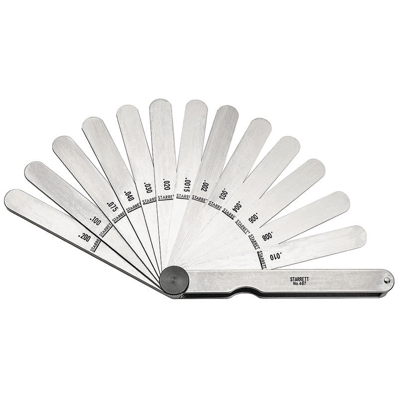 Thickness Gage .0015"to .200" Range 1/2"X4-1/2" Leaves
